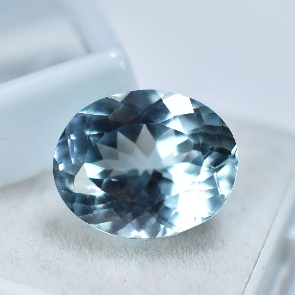 Certified Oval Cut 8.12 Ct Natural Blue Aquamarine Brilliant Loose Gemstone
