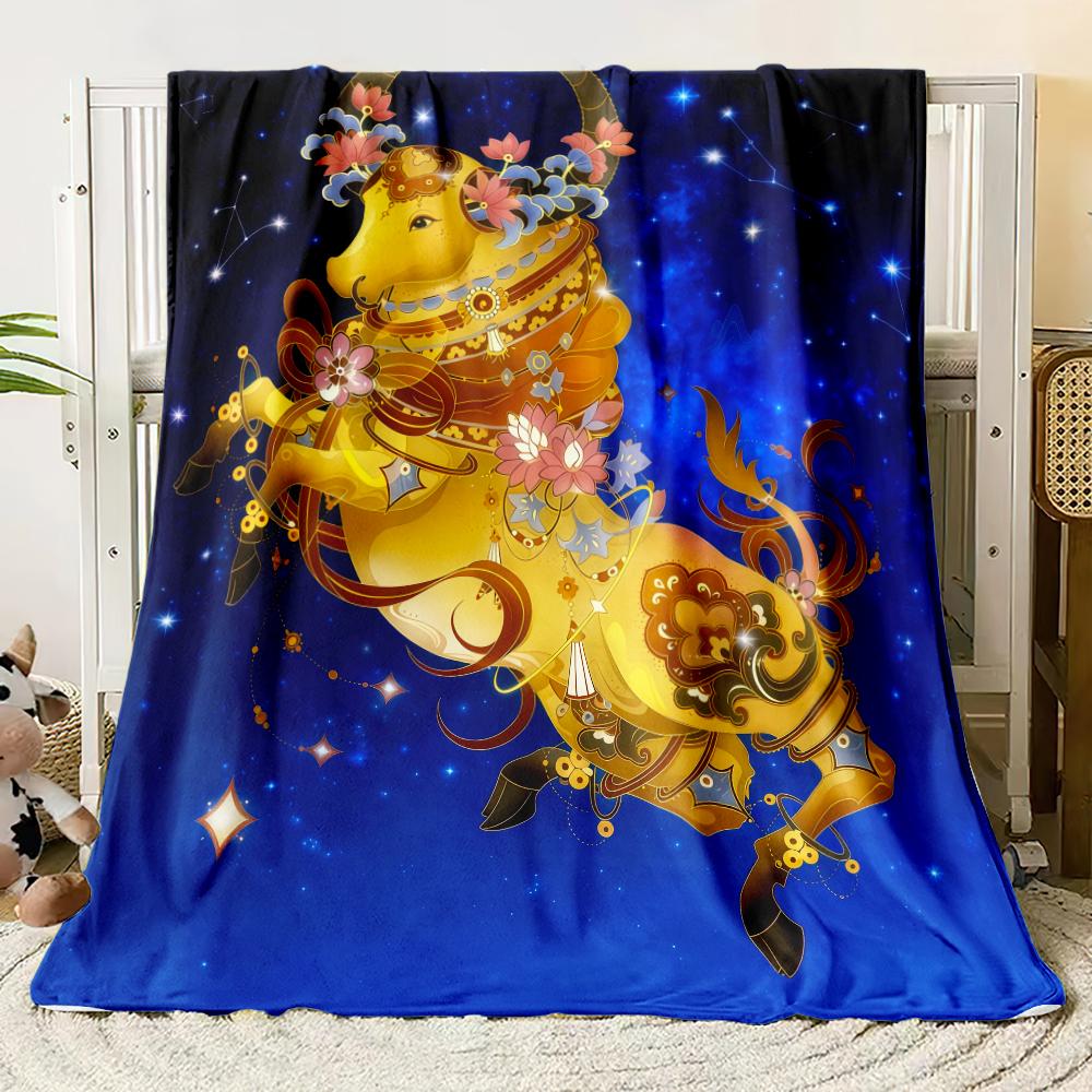 The Twelve Zodiac Signs Thin Blanket Bedrooms,living Rooms,sofas,offices,napping,camping,outings,girls' Gifts Custom Blanket
