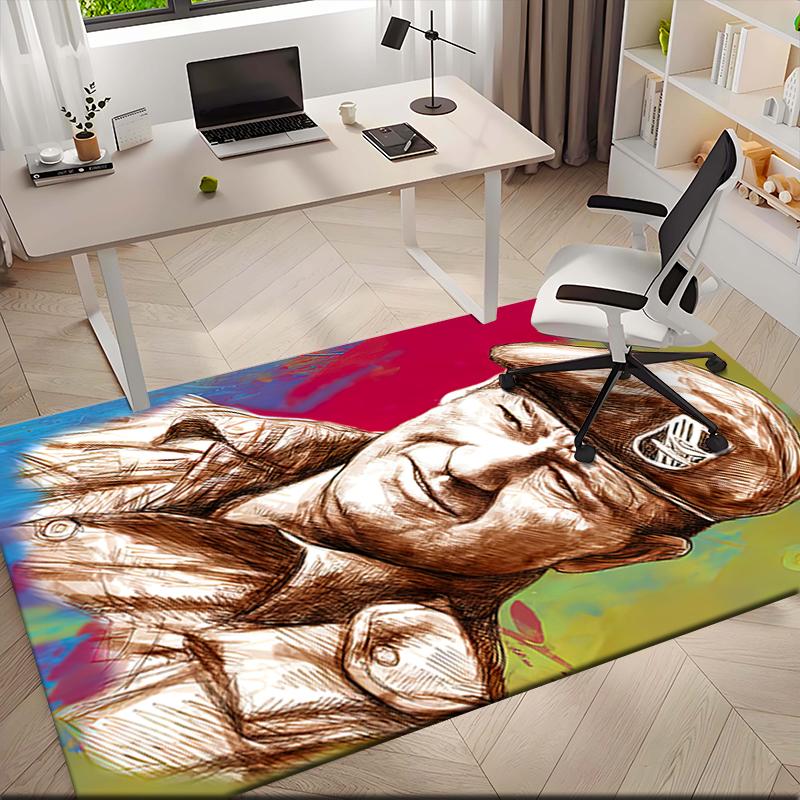 1pc John Wayne's Art Painting Carpet Rug for Living Room Bedroom Home Sofa Decoration,Kids Play Non-slip Floor Mat