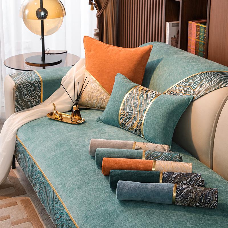 Soffkudde Fyra säsonger Universell Enkel Modern Chenille Halkfri Matta Sofföverdrag Allomfattande Universellt Överdragstyg