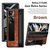 Jazz Retro Series Shockproof Folding Mobile Phone Cases for Samsung Galaxy Z Fold 4 5 6 7 Phone Case with Stylus Tempered Glass
