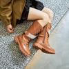 2024 New Girls High Boots Casual Sequined Korean Style Side Zipper Black Beige Princess Shoes Children Boots for Catwalk Elegant