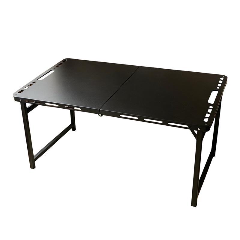 Portable Carbon Steel Folding Camping Table - Lightweight & Compact BBQ and Storage Solution