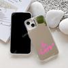 Hot-selling pink love iPhone17 creative letter mobile phone case Apple 16Pro simple mirror hard case