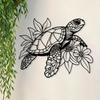 1pc Modern Marine Turtle Wall Sculpture Rust Resistant Iron Sea Turtle Art Horizontal Marine Theme Design Outdoor Home Office Easy Mount Decor