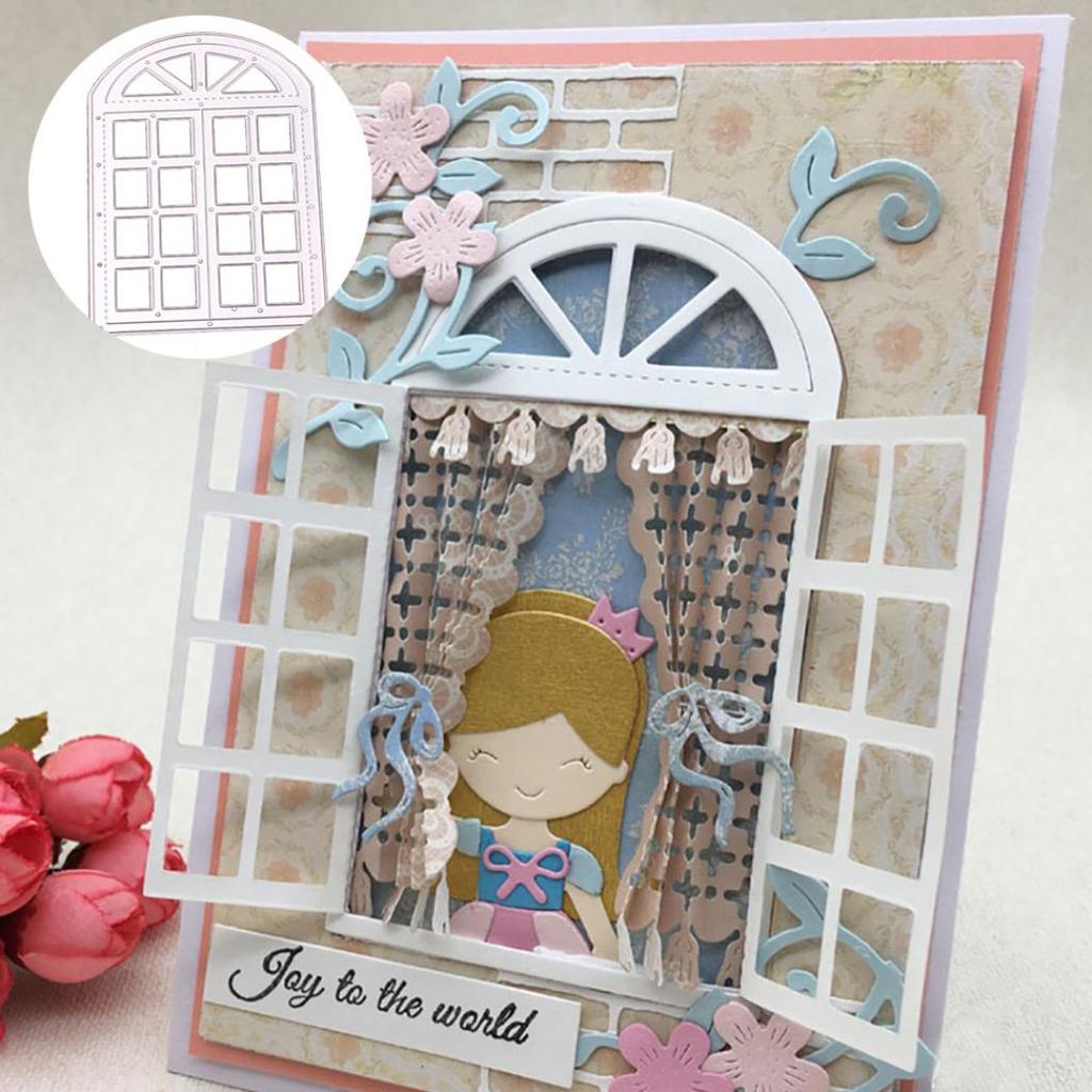 Reusable Carbon Steel Background Window Frame Cutting Die Scrapbook DIY Stencil
