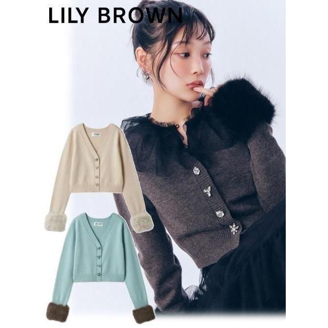(Sale 60% OFF) Lily Brown / Lily Brown Sleeve Fur Knit Cardigan 25 Fall/Winter LWND254809