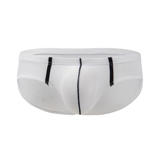 Men Briefs Sexy Low-rise U-Convex Soft Breathable Mesh Panties Patchwork Color Slim Fit Elastic Underwear Daily Wear