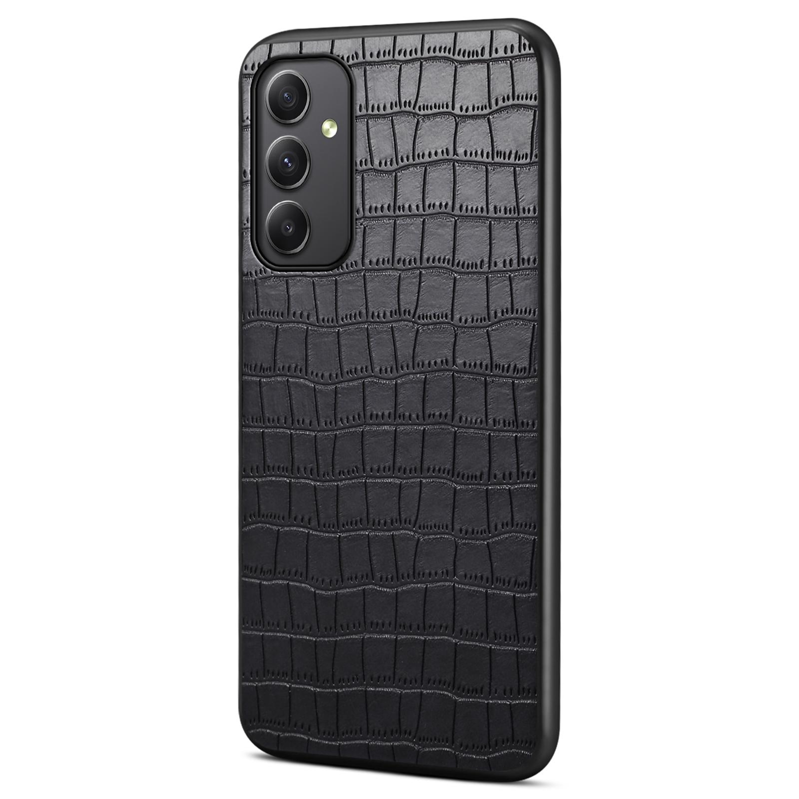 

Для Samsung Galaxy A35 5G Кожаная задняя крышка Защитный чехол-накладка с текстурой крокодила Black