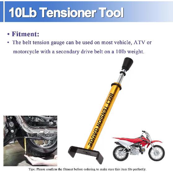 Belt Tension Gauge 10 Lb Tensioner Tool, After Belt Replacement for Motorcycle Secondary Drive Belt