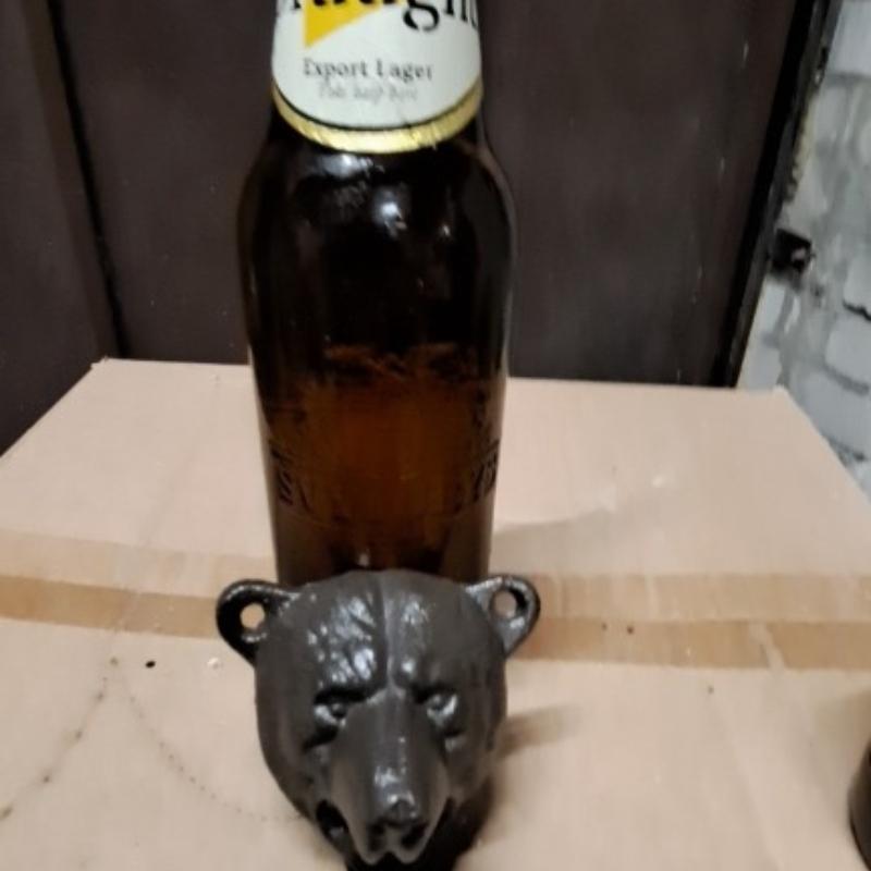 1 st Kreativ gjutjärnsbjörnhuvud flasköppnare väggmonterad ölöppnare för bar restaurang Hållbar fast väggöppnare