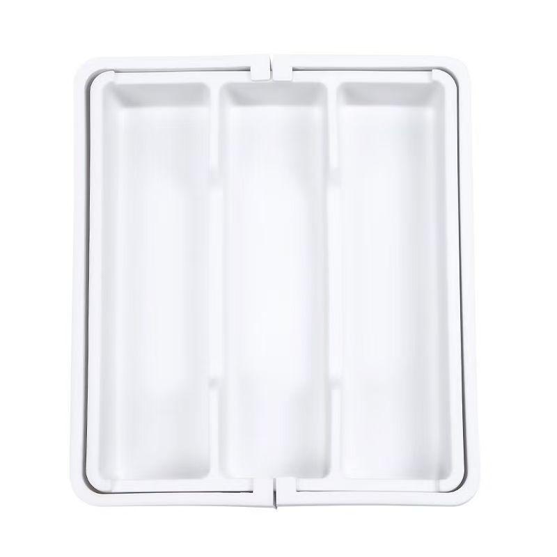 Stor förvaringslåda i plast för köksredskap med expanderbara och justerbara fack - Bestickförvaringslåda och redskapsseparator