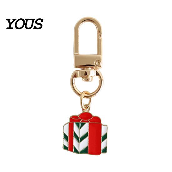 Elk Hanging Ornaments Cartoon Christmas Keychain, Enamel Santa Snowman Snowflake Bag Charm, Charm Xmas Theme Pendant for Backpacks Handbags