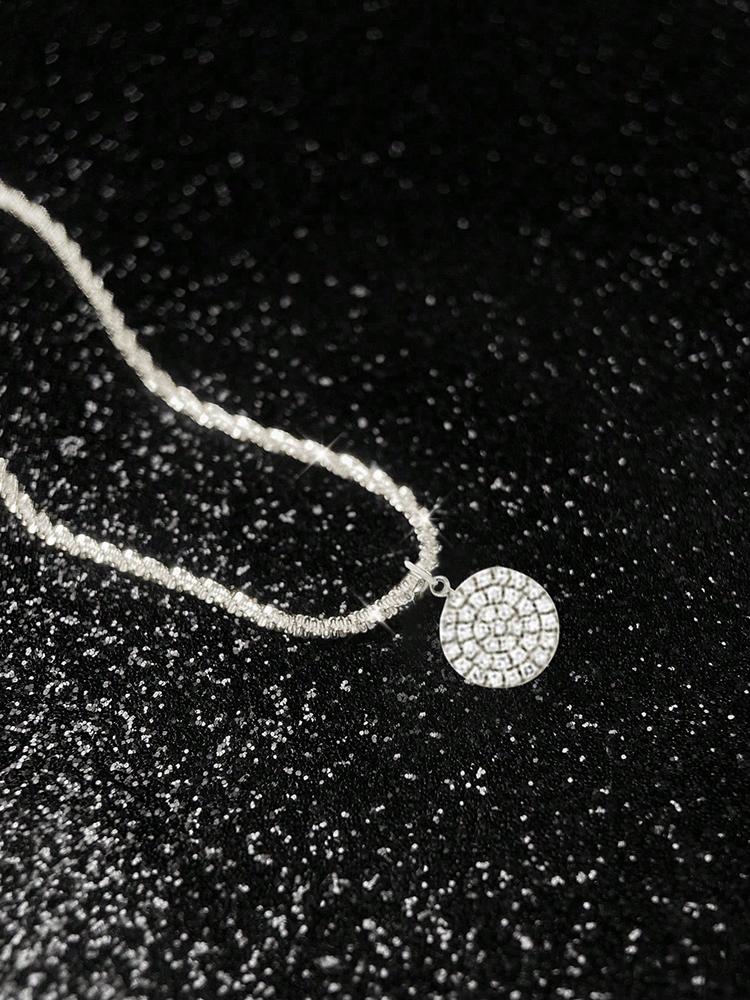 925 Sterling Silver Simplicity Classic Gorgeous Zircon Round Necklace For Women Anniversary Party High Quality Fine Jewelry