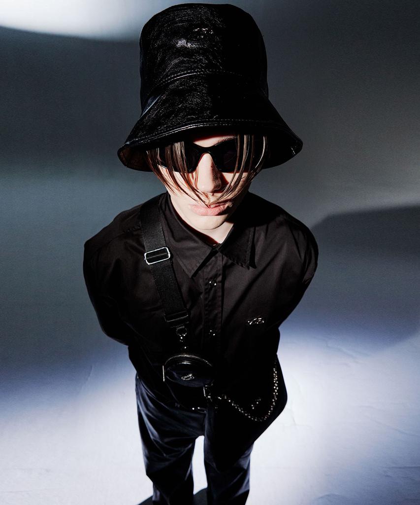 MORE THAN BLACK Leather Bucket Hat