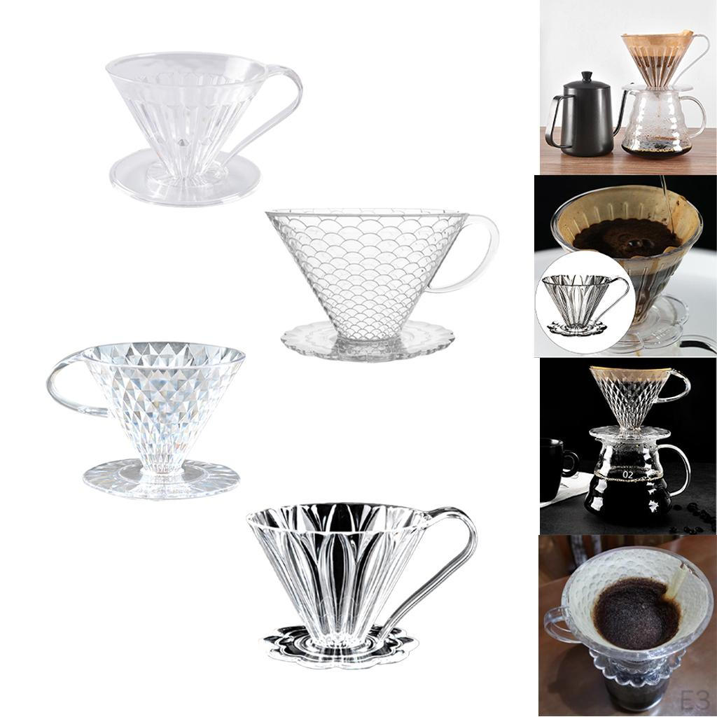 Over Coffee Filter Cup Reusable Maker Brewer Resin Holder Cafe Tools for kitchen and home