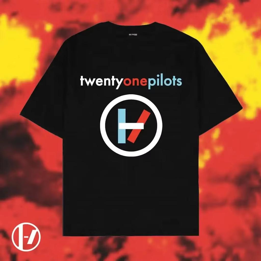 T-shirt con Stampa Grafica Band Twenty One Pilots da Uomo e Donna Manica Corta Oversize Y2k Top Hip Hop Streetwear Maglietta Oversize