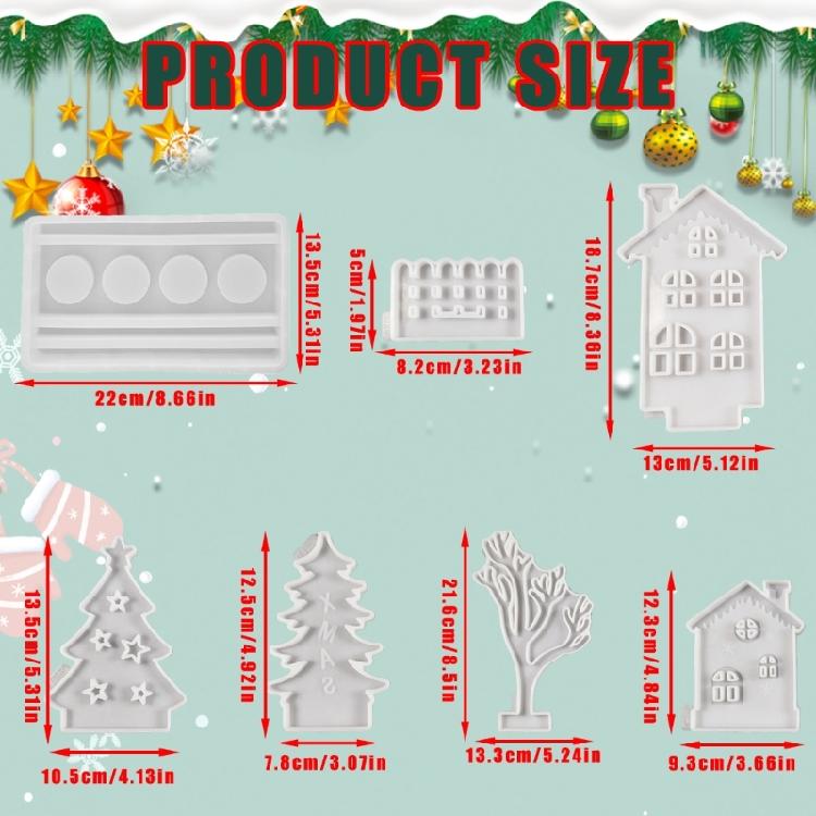 Weihnachtsbaum Kerzenhalter Silikonformen Haus Kerzenständer Form Bastelbedarf Gipsformen für Tischdekorationen