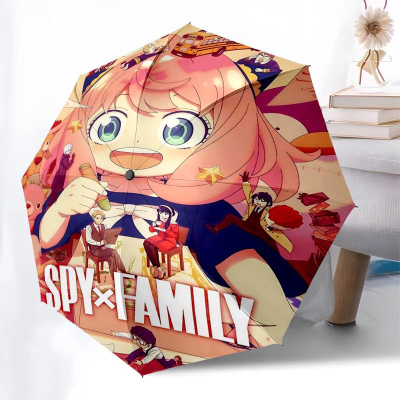 

1pc Spy x Family Inspired Automatic Folding Umbrella with 3-Fold Design, 8-Bone Iron Frame - Perfect for Fans, Travelers, Daily Use, and Festive Gifts