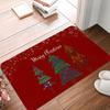 Christmas Door Mat Plaid Pattern Welcome Rug Festive Home Decor Mat Non Slip Floor Protector for Xmas Entrance