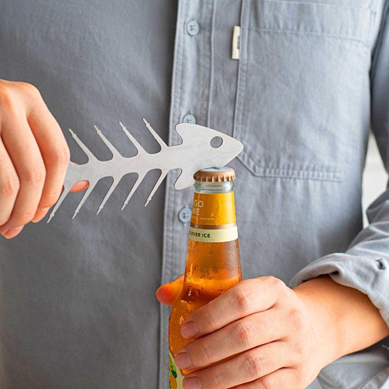 Stainless Steel Barbecue Skewers Rustproof Corrosion Resistant Reusable Unique Fish Bone Shape Grilling Skewers