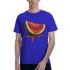 Juicy Slice Melting Summer Art Mens Watermelon print Fashion Tees Short Sleeve Crew Neck Pure Cotton Printed Clothes TShirt