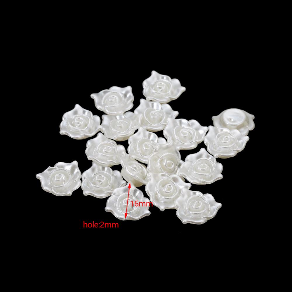 20 stuks/partij Acryl Bloemvormig Imitatie Parelkralen Bedeltjes Kralen Ketting Armband Decoratie Voor Doe-het-zelf Sieraden Maken Onderdelen