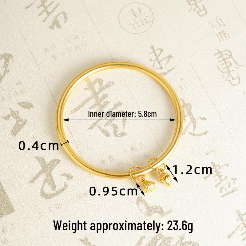 Ancient Vietnam Sand Gold Lotus Blessing Bracelet - National Tide Twin Worlds Joy