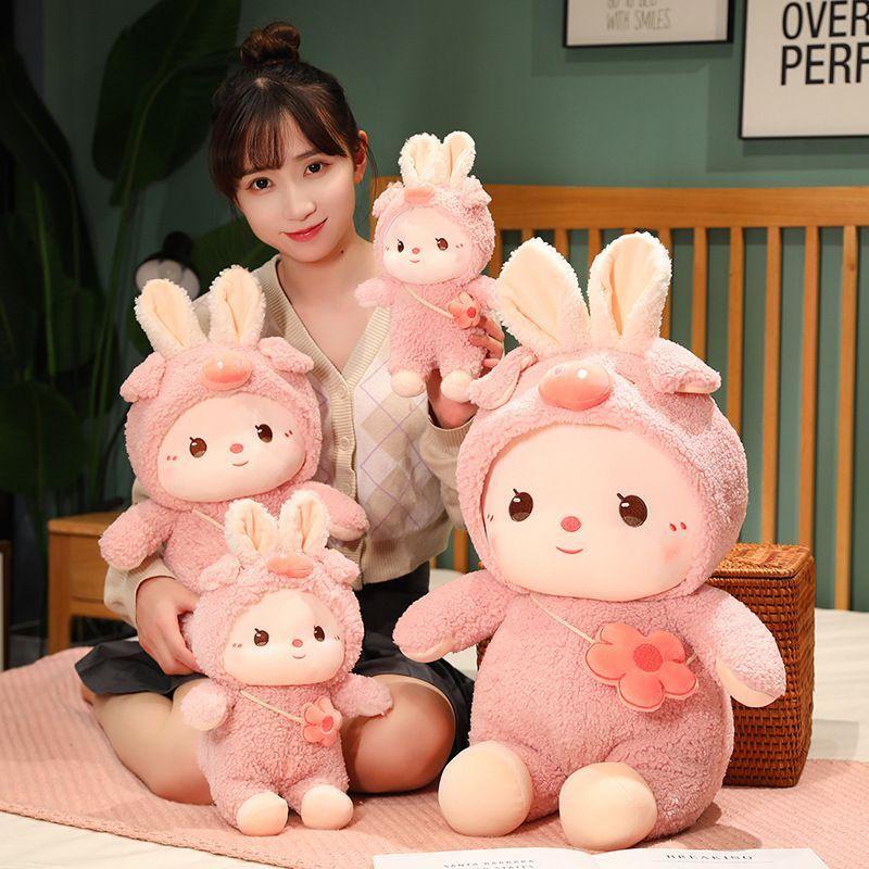 Cute Bunny Plush Toy Girl Sleeping Doll Pillow Valentine's Day Gift