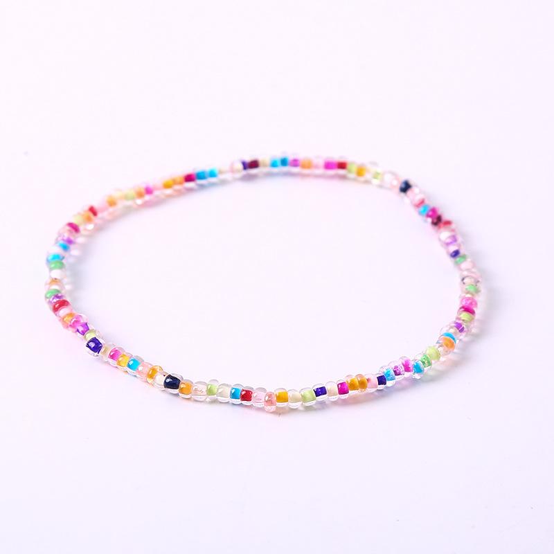 Bracelet de perles de verre, 1 pièce, style Boho, Bracelet de cheville en perles colorées