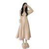 White V-neck Inner Dress, Children's Early Autumn Clothes, New Temperament Long Dress