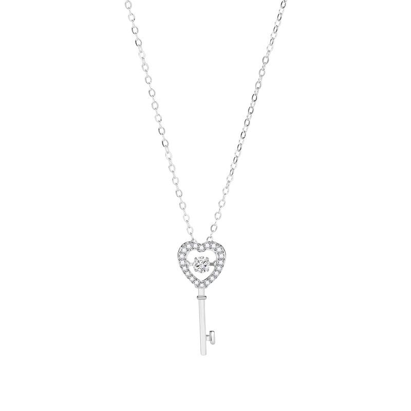 Beating Heart Key Necklace Women'S Fashion Versatile Niche Exquisite Temperament High-End Love Pendant Women Premium
