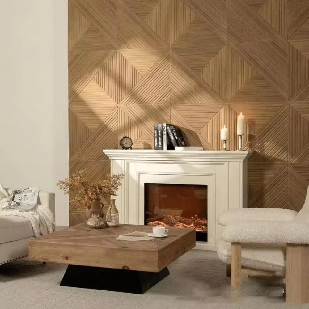 Slatted Soundproof Wall Panel Wood Grain Wall Sticker New 3D Wall Panel Home Office