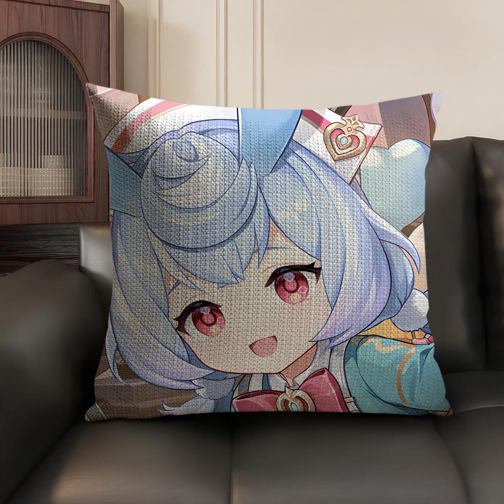 Sigewinne Genshin Impact Cushion Cover Natural Linen Organic Fabric DoubleSided Printing Sofa Home Decor Gift Pillow Case