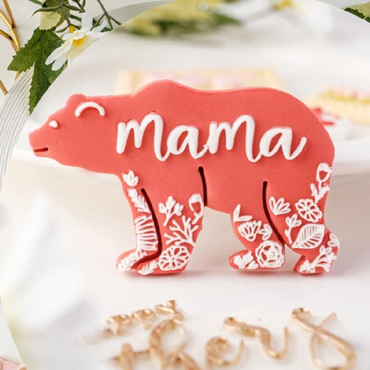 Biscuit Moulds Easy to Use Biscuit Stamps Mothers' Day Theme Plastic Material