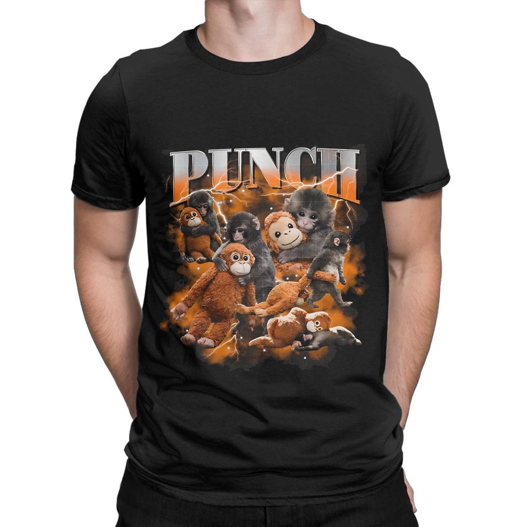 Punch Protect Baby Monkey Punch Viral Baby Monkey Punch Funny Graphic 100 Cotton TShirt Bib Punch The Monkey Tees Tops For Unisex