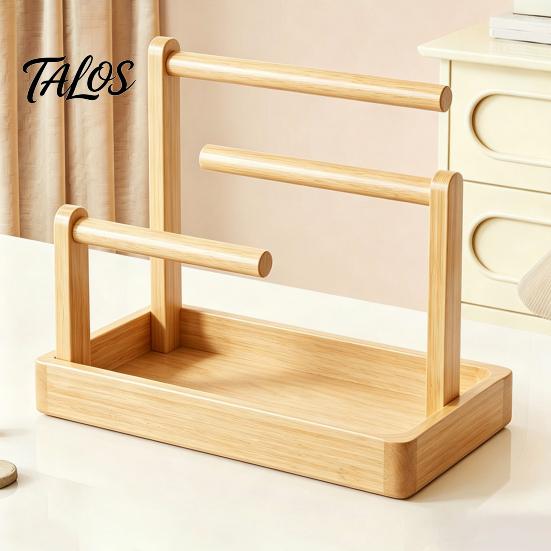 Jewelry Display Rack Wooden Headband Holder Stand, Hair Accessories Organizer Tray for Hairbands, Scrunchies, Wood Storage Ties, Bows & Clips,
