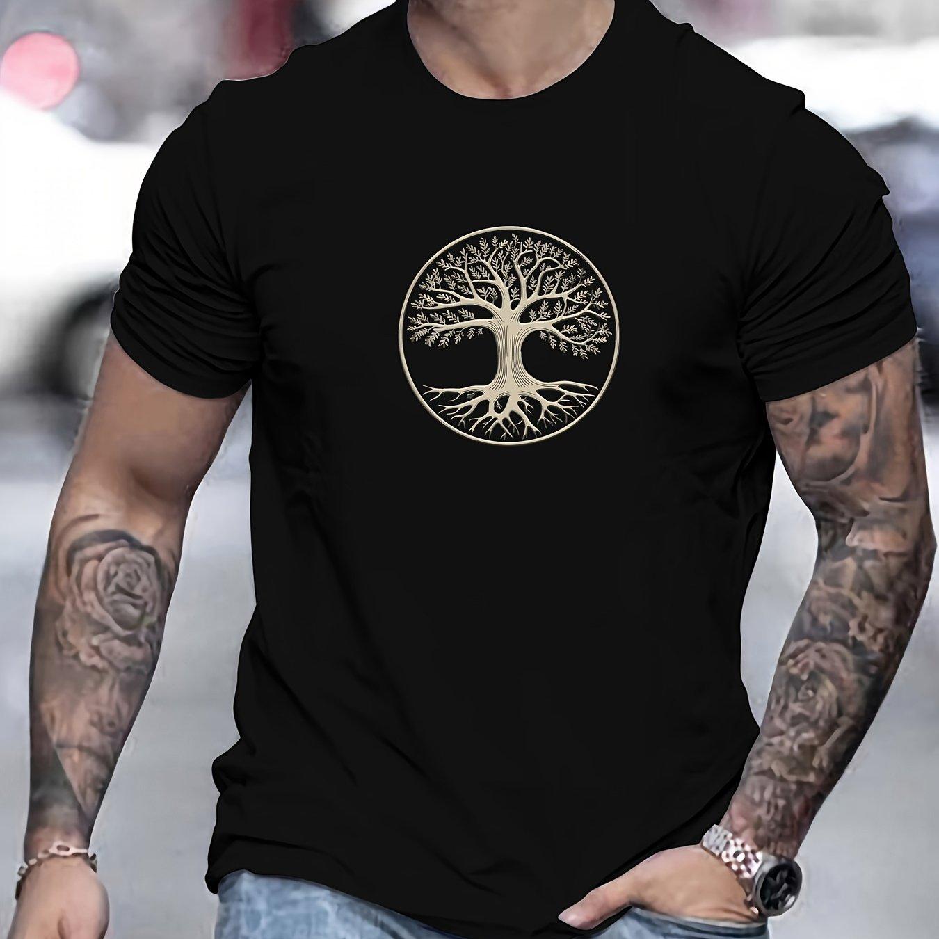 Mens summer 100 pure cotton fashionable  pattern printed sports round neck short sleeved Tshirt top pure cotton Regular style 3XL