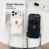 Strap Wallet Case for iPhone 17 Pro Max Air 16 Plus 11 12 13 14 15 Pro Card Slot Metal Crossbody Lanyard Rope Love Bag Cover