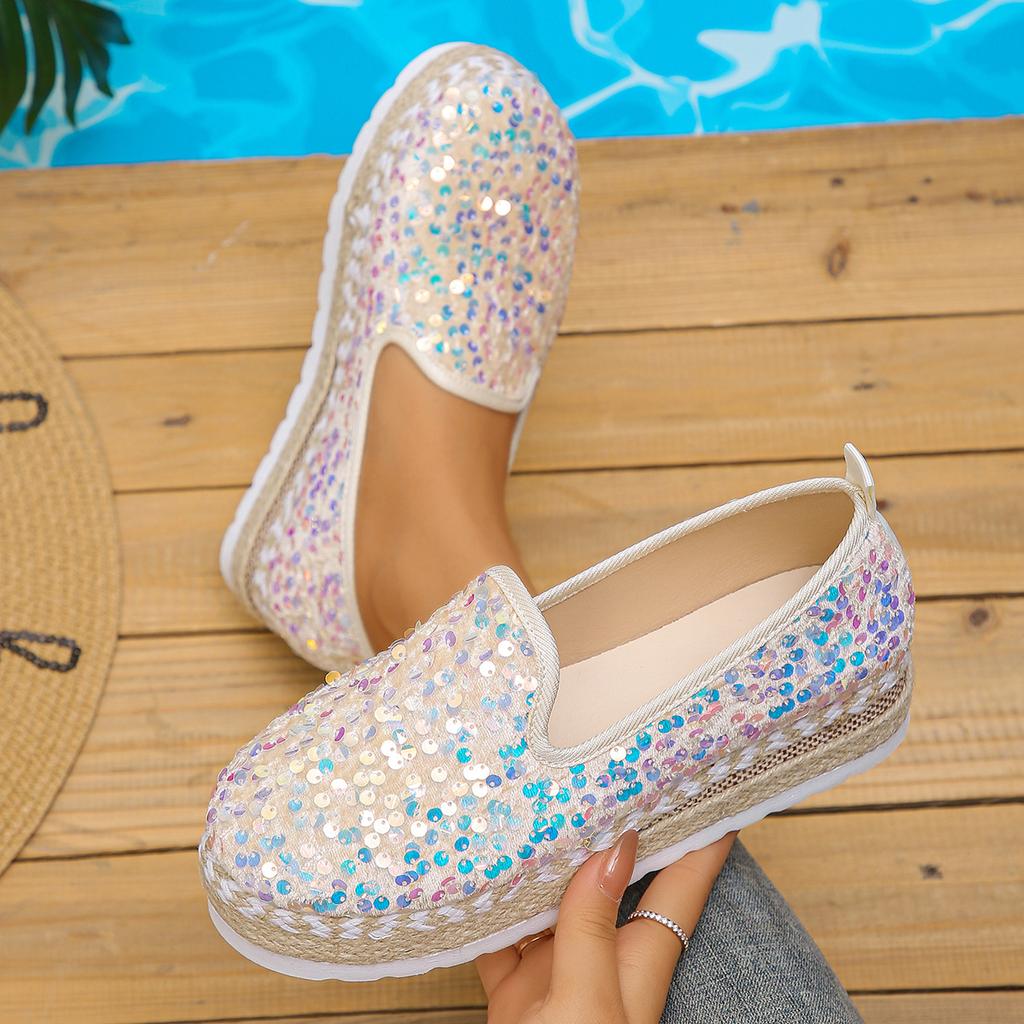 Platform Loafers Dress Flat Shoes Woman Sneaker Round Toe Low Heels Elegant Stylish Summer Comfortable Trend