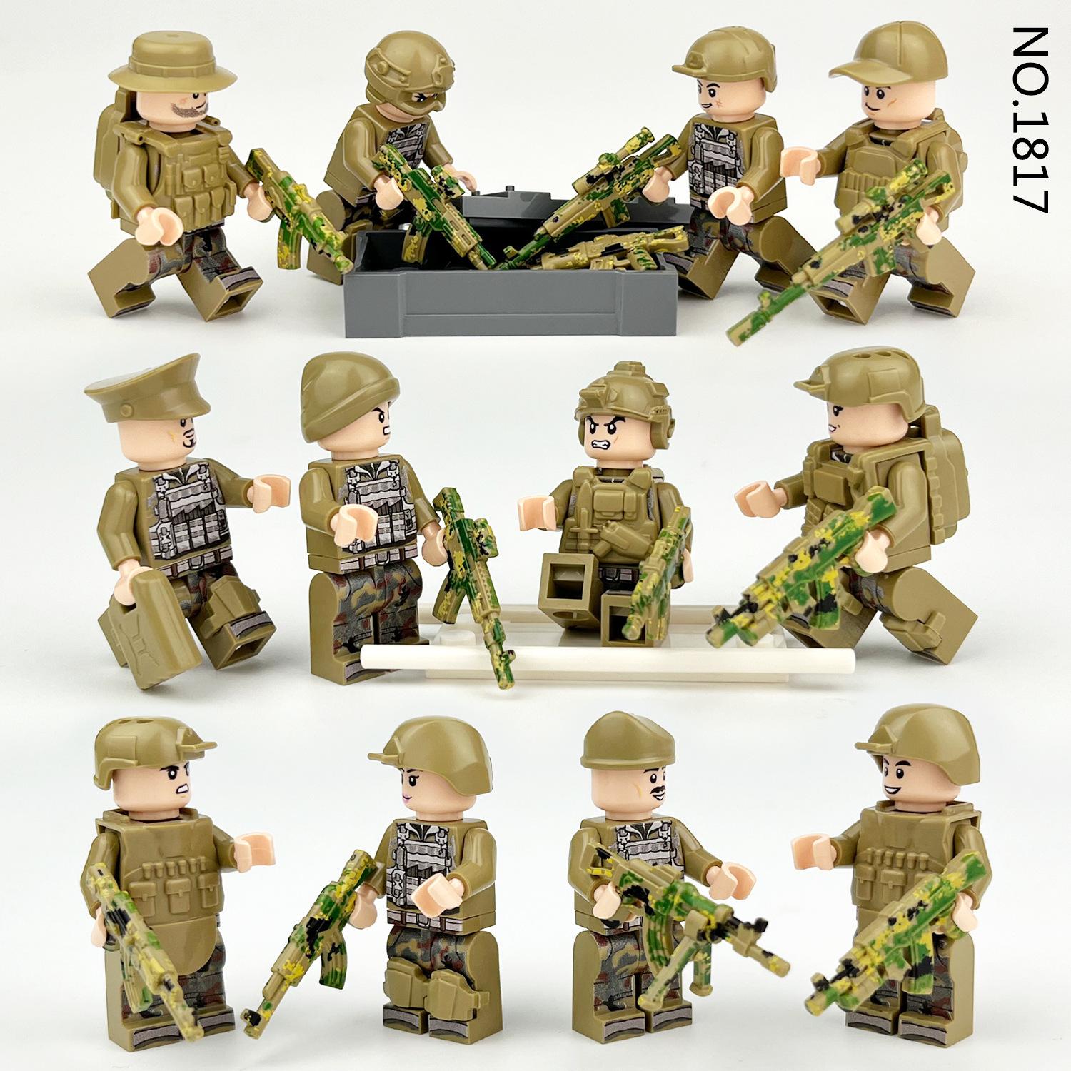 

MOC Военная серия камуфляж солдат спецназа персонаж строительные блоки игрушки
