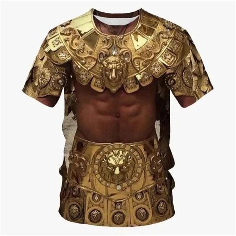 

XXS-6XL Великі Розміри 3D Принтована Броня Футболка для Чоловіків Косплей Візерунок Футболки Повсякденні Ретро Футболки з Круглим Вирізом та Коротким Рукавом Вільні Топи XXL