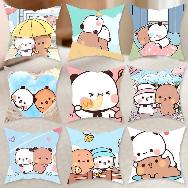 Cute Cartoon Pillow Decorative Sofa Living Room Cushion Bedroom Cartoon Pattern Pillow Back Pillow Lumbar Pillow Case