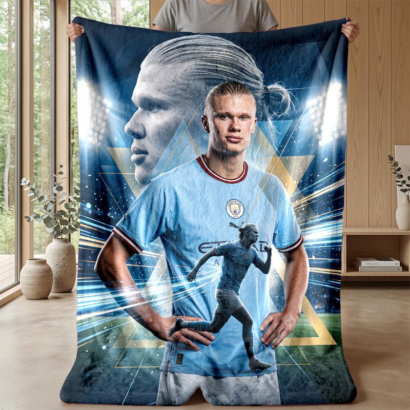 Erling Haaland Soft Flannel Fleece Blanket Lightweight Cozy Warm Throw Blanket For Sofa Bed Home Decor