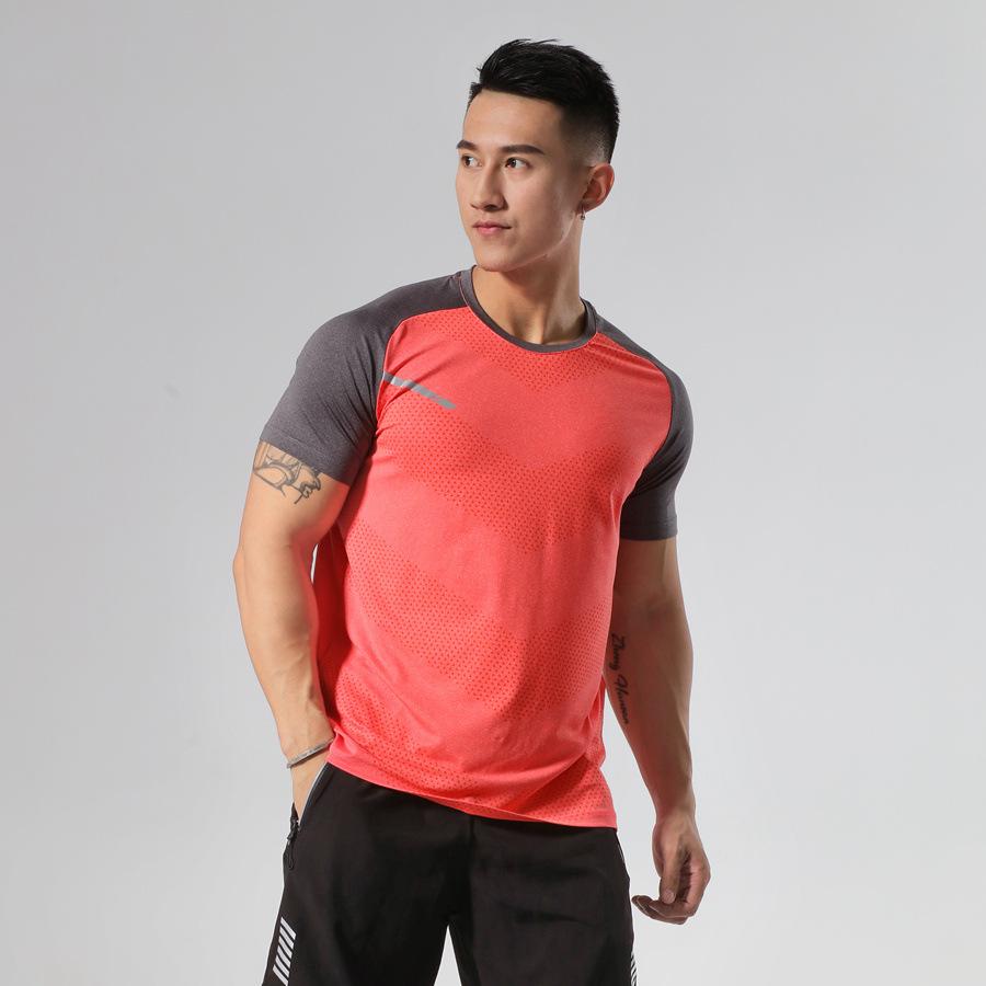 (47-98KG)Men's Quick Dry Sport T-shirt Elastic Tights Breathable Workout Fitness Tops Running Hiking Gym Clothing Shirt
