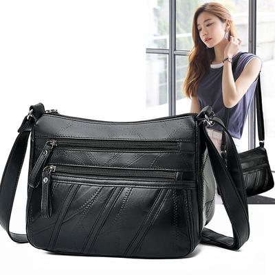 Dámské měkké kožené tašky přes rameno Vícevrstvá klasická crossbody taška Luxusní značková kabelka a peněženka Dámské tašky přes rameno