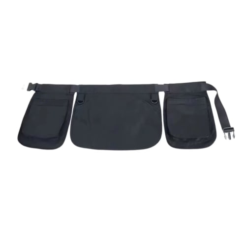 A-Chicot Gardening Pouch, Apron Bag, Gardening Waist Bag, Tool Bag, Belt (Black)