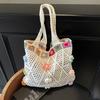 Large capacity knitted woven bag women's summer new casual shoulder bag seaside vacation beach bag