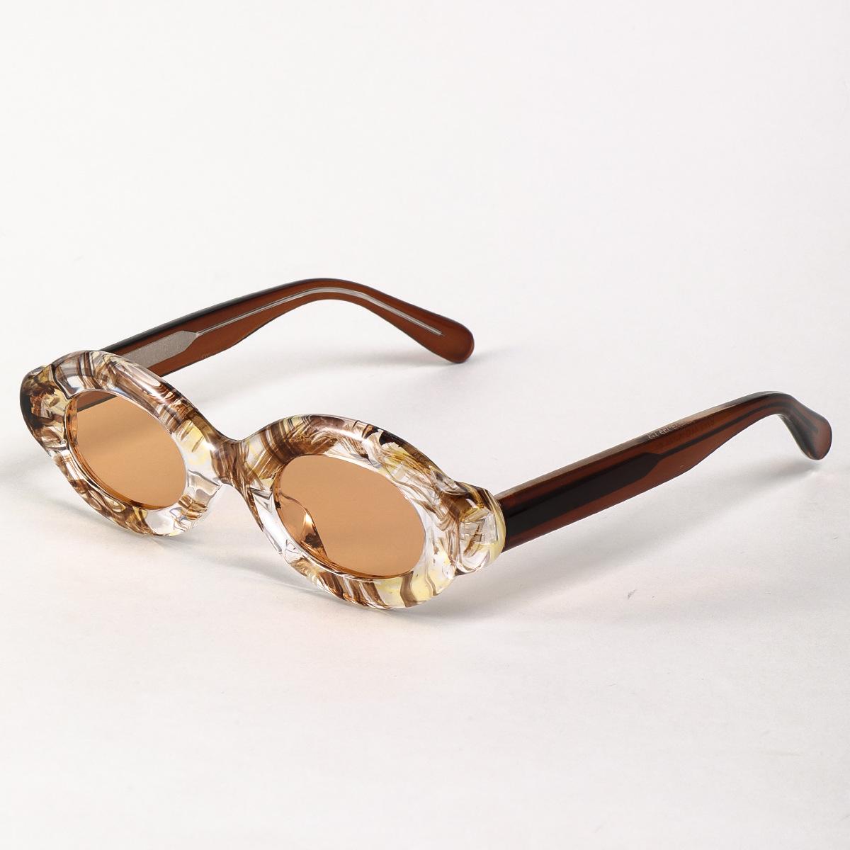 

Новый тренд Мода Высококачественные TR90 Маленькие Овальные Женские Поляризационные Солнцезащитные Очки Оттенки UV400 Ретро Панк Мужские Трендовые Шампанское Солнечные Очки as picture