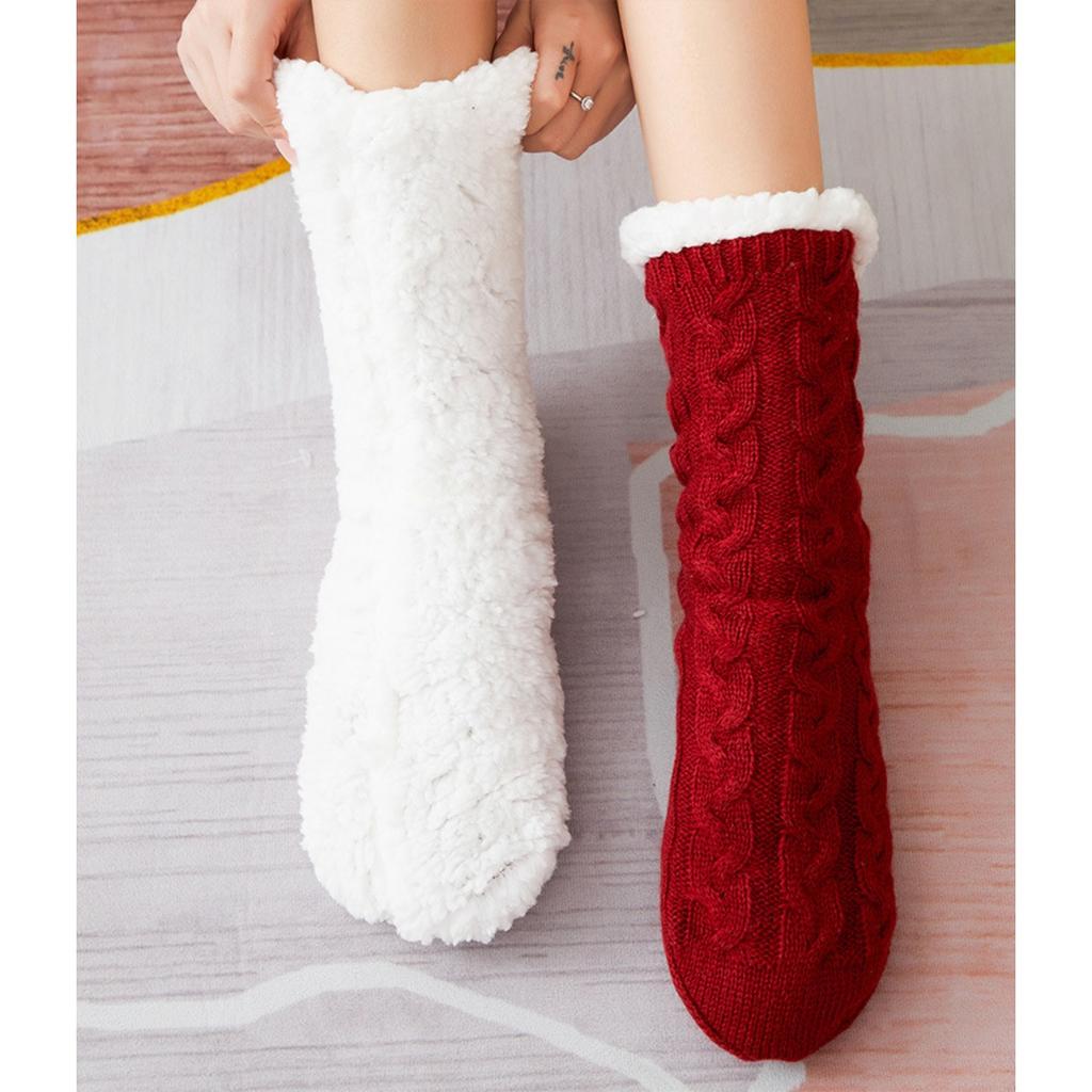 Floor Socks, Home Socks, Sleep Socks, Christmas Socks, Socks, Breathable, Warm Socks, Women's, Plush Mid Tube Socks